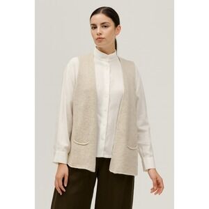 Eskandar linen cotton knit vest size 1 open front artisan‎ layering piece